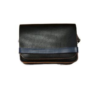 Black and Blue Medium Size Leather Bag